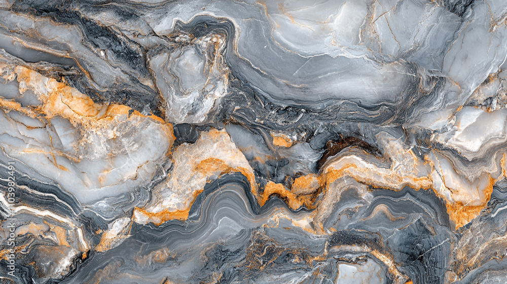 Striking natural stone surface with intricate patterns in gray and orange hues Striking natural stone surface with intricate patterns in gray and orange hues