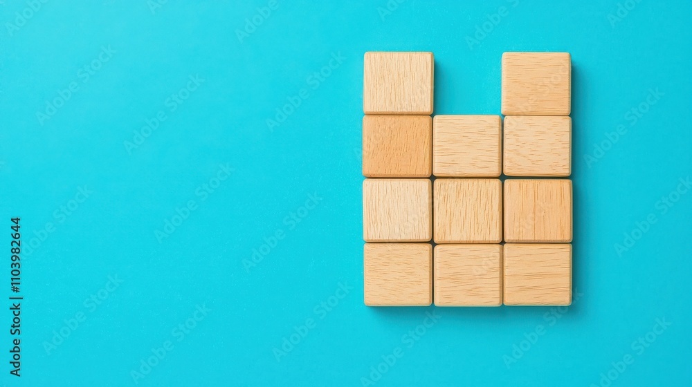 Wood block SEO Business. Wooden blocks on turquoise background Wood block SEO Business. Wooden blocks on turquoise background
