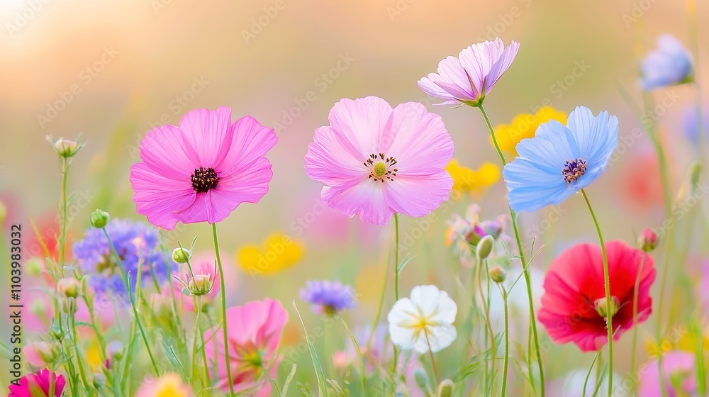 Meadow Bloom at Dusk, vibrant wildflowers sway gently in a golden sunset, casting a serene ambiance over the landscape, nature's delicate beauty unfolds in warm hues. Meadow Bloom at Dusk, vibrant wildflowers sway gently in a golden sunset, casting a serene ambiance over the landscape, nature's delicate beauty unfolds in warm hues.