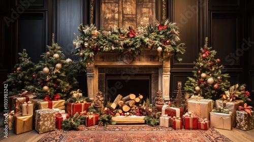 Elegant Christmas Party Centerpiece with Festive Decor