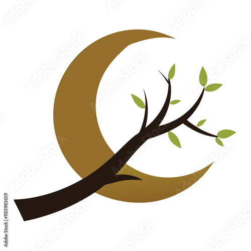 A luna sit on the tree branch vector illustration