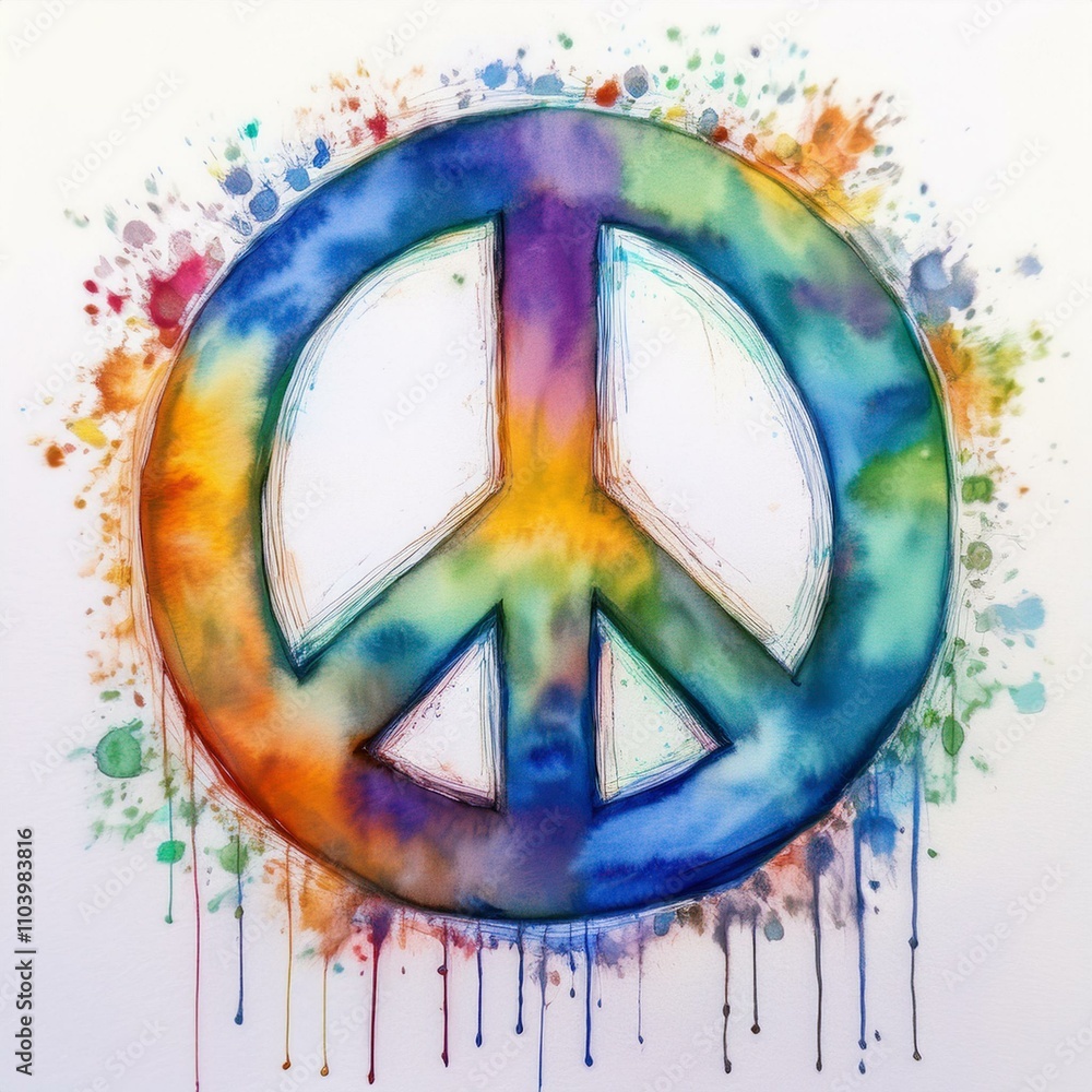 Fototapeta premium creative colorful painting of the peace symbol