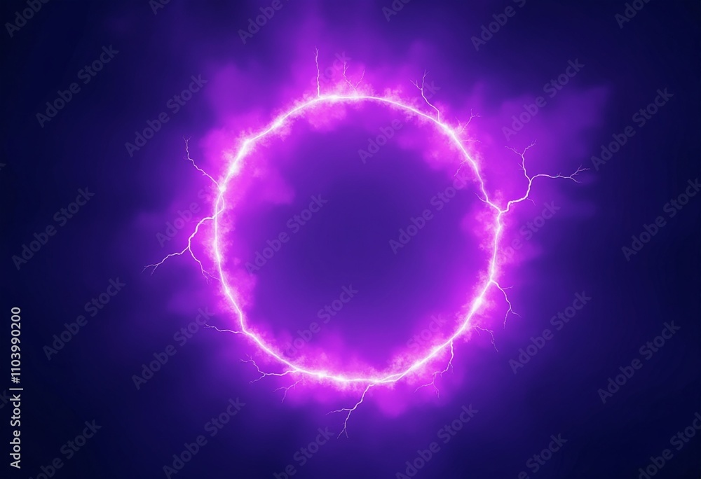 Purple abstract plasma lightning ring with glowing particles swirling in dark sky fantasy concept art Purple abstract plasma lightning ring with glowing particles swirling in dark sky fantasy concept art