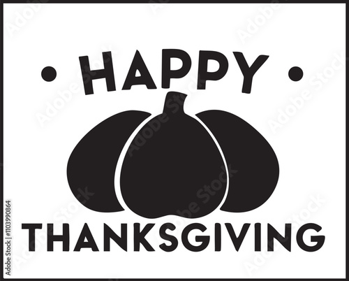 Happy Thanksgiving Silhouette Typography Vector Illustration ,  illustration of an eggplant
