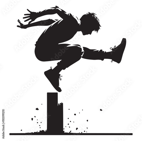 PARKOUR player silhouette vector illustration