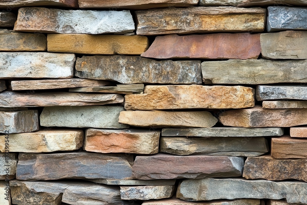 Textured Stone Wall Featuring a Unique Arrangement of Various Natural Rock Colors and Patterns Textured Stone Wall Featuring a Unique Arrangement of Various Natural Rock Colors and Patterns
