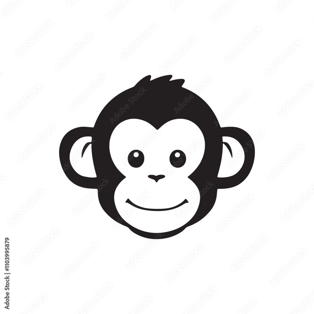 a cute monkey icon design vector illustration a cute monkey icon design vector illustration