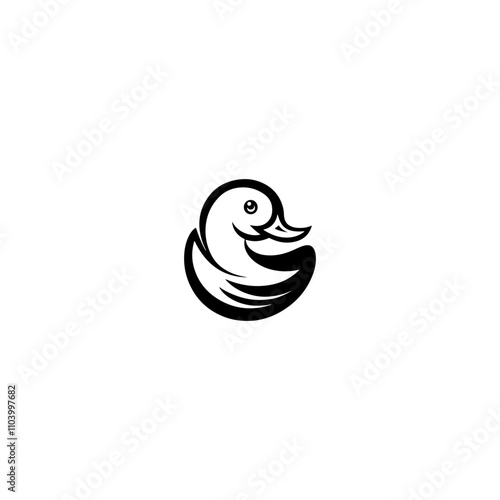 A Swan black logo design vector illustration, duck logo icon design, creative idea