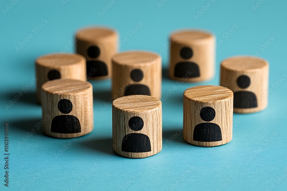Teal Wooden Blocks Close-up Team Collaboration Network Teal Wooden Blocks Close-up Team Collaboration Network