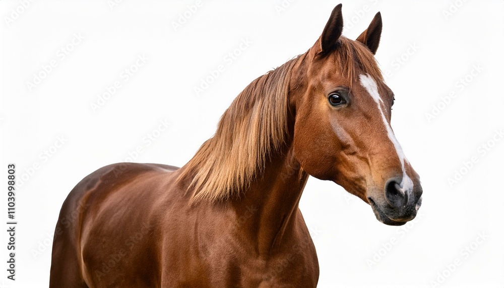 Majestic horse isolated on white background, ideal for equestrian-themed marketing or artistic use. Majestic horse isolated on white background, ideal for equestrian-themed marketing or artistic use.