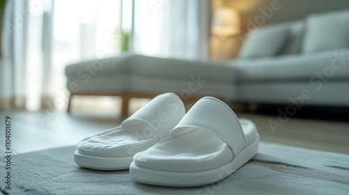 hite home slippers mockup photo