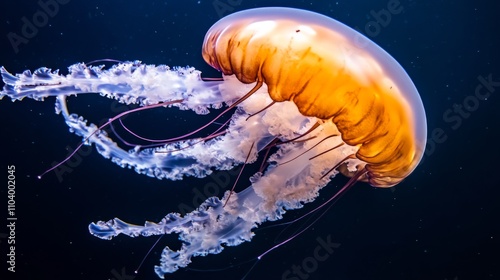 Realistic jelly fish in deep water