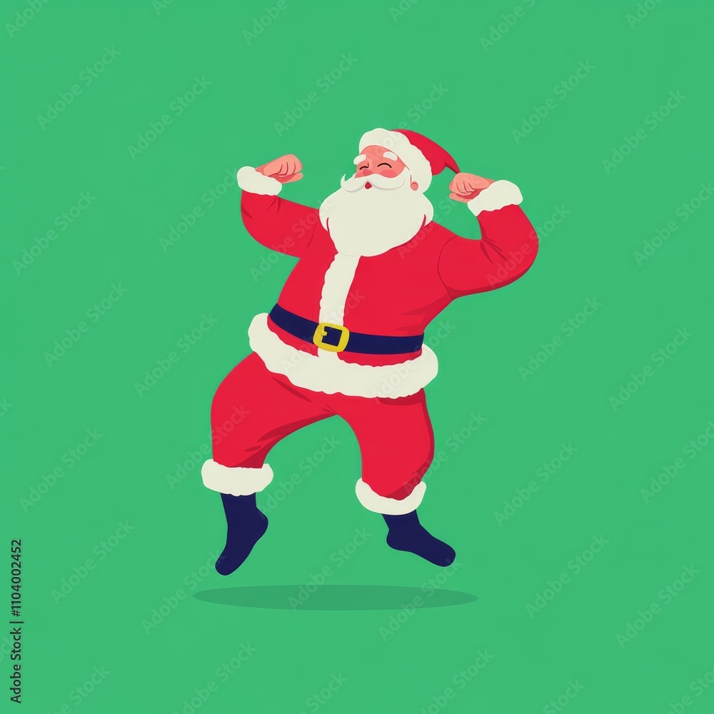 Santa claus dance ,cartoon,green background Santa claus dance ,cartoon,green background