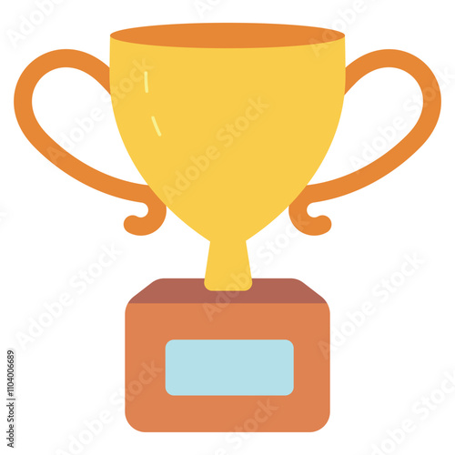 trophy cup for success winner flat icon