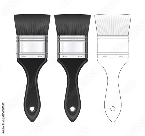 PainPaintbrush. Vector illustration.