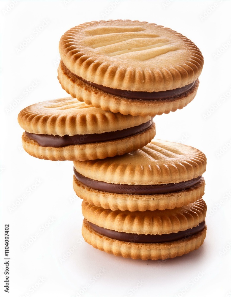 Sandwich biscuits with chocolate filling. Sandwich biscuits with chocolate filling.