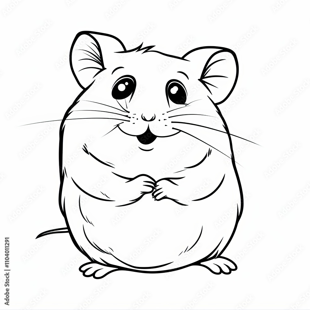 Adorable cartoon hamser with big eyes, round body, and cheerful expression, perfect for children's illustrations. Adorable cartoon hamser with big eyes, round body, and cheerful expression, perfect for children's illustrations.