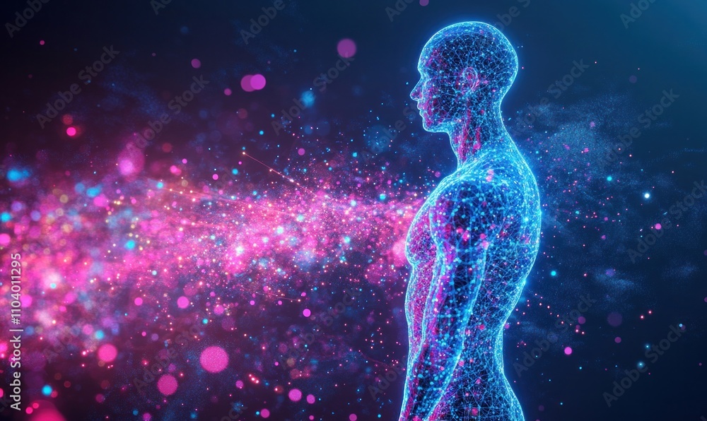 Digital Human in Futuristic Neon Lights Digital Human in Futuristic Neon Lights