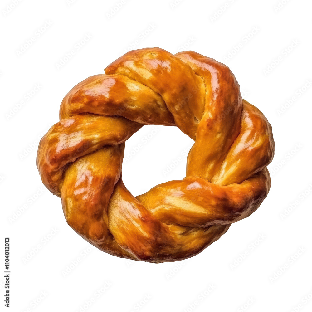 Freshly baked twisted bread on transported background Freshly baked twisted bread on transported background