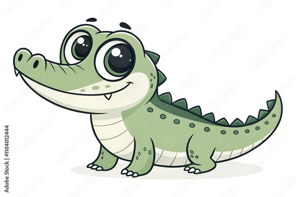 Naklejka premium A cute cartoony saltwater crocodile
