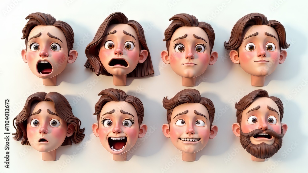 3D Realistic Faces - Isolated, Diverse, Moods, Lighting Styles 3D Realistic Faces - Isolated, Diverse, Moods, Lighting Styles