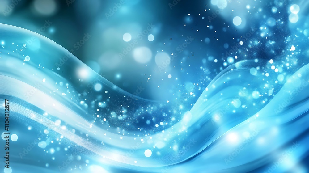 Blue abstract background with wave-like lines and glowing dots, perfect for science and business themes Blue abstract background with wave-like lines and glowing dots, perfect for science and business themes