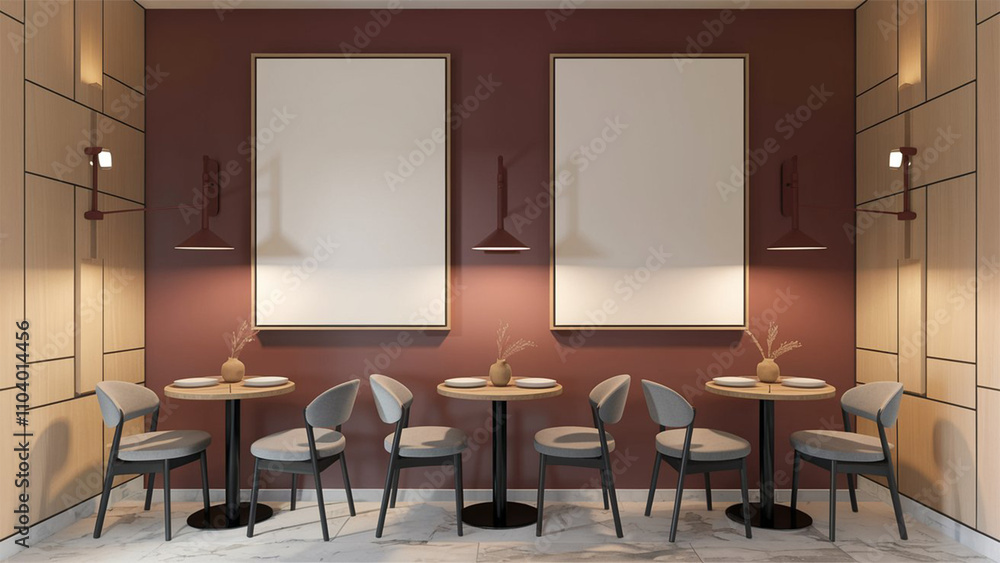 Fototapeta premium Mockup of a Modern Interior Design Minimalist Elegance with Upscale Details.
