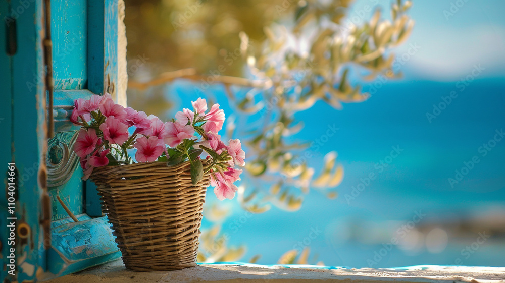 flowers in a basket generated by AI technology flowers in a basket generated by AI technology