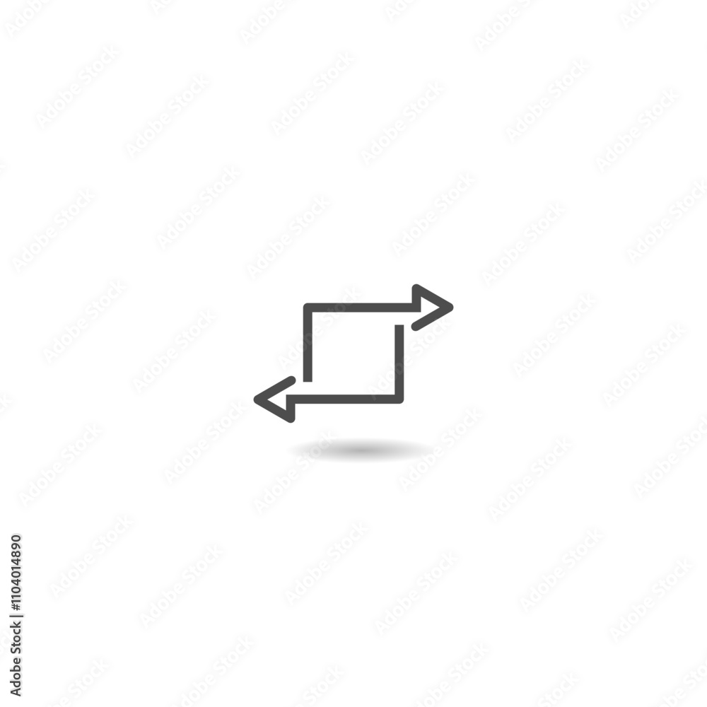 Double arrow icon with shadow Double arrow icon with shadow