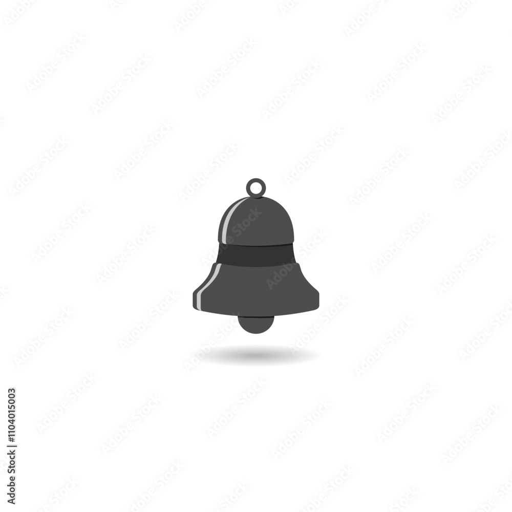 Simple music bell icon with shadow Simple music bell icon with shadow
