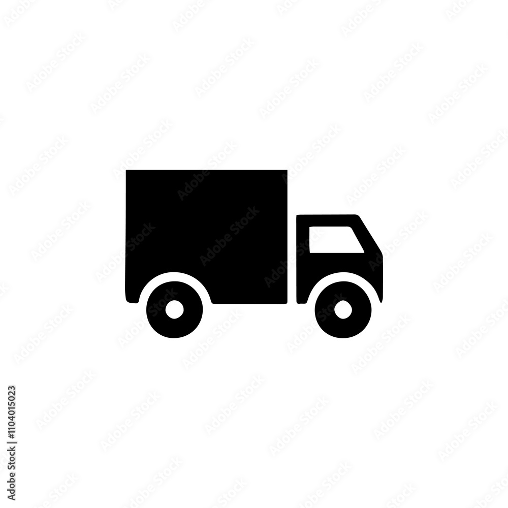 Simple Vector Icon of a cargo vehicle – Logo Design Illustration Simple Vector Icon of a cargo vehicle – Logo Design Illustration
