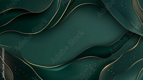 Emerald Green and Gold Abstract Background Design