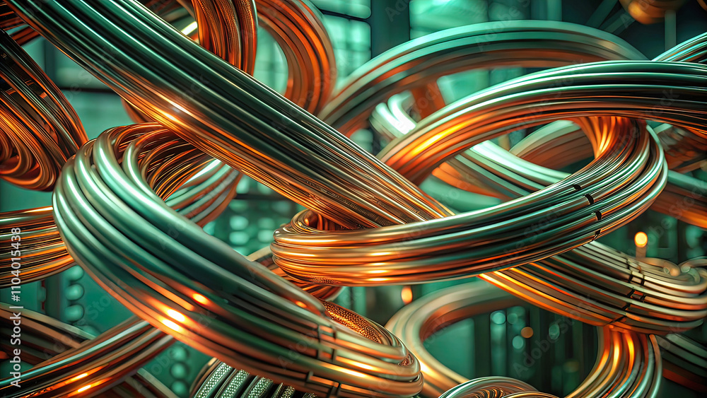 Background of abstract 3d rendering of twisted lines of futuristic shape Background of abstract 3d rendering of twisted lines of futuristic shape