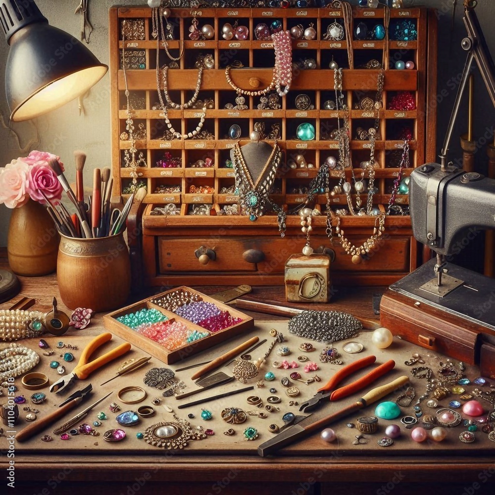 Crafting 1950s Jewelry in a Retro Atelier Crafting 1950s Jewelry in a Retro Atelier