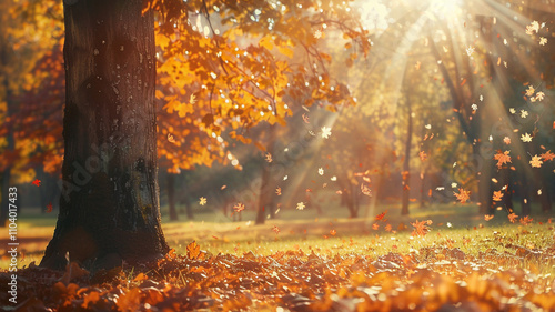 autumn in the forest generated by AI technology