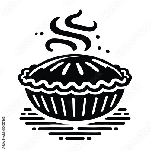 Pie Silhouette with Steam