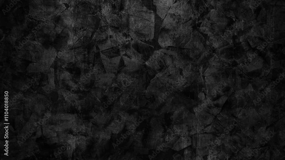 Fototapeta premium Black wall with dark concrete loft background.