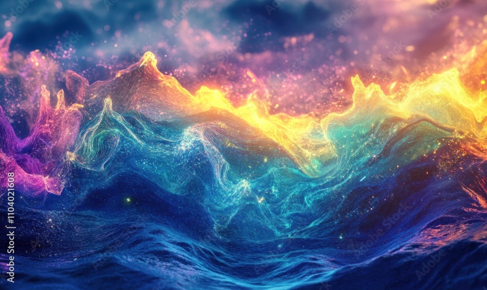 Vibrant Abstract Waves of Colorful Light Vibrant Abstract Waves of Colorful Light