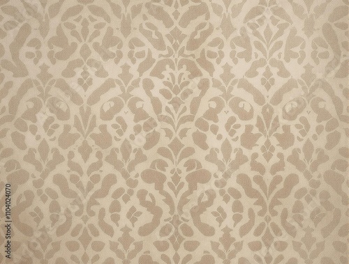 Vintage-Inspired Damask Wallpaper with Distressed Finish, classic pattern, vintage damask