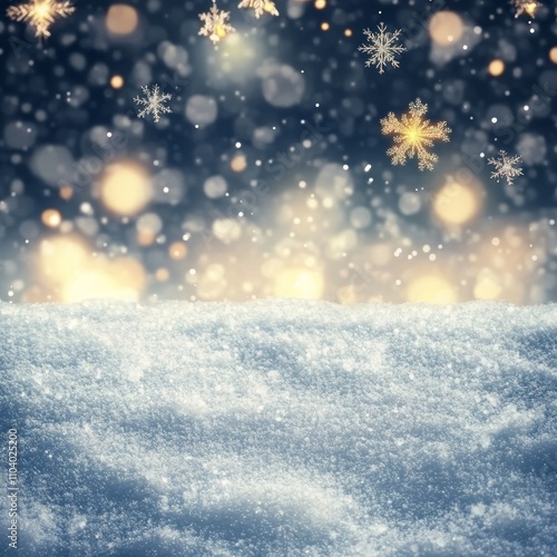 Wallpaper Mural Snowflakes dance gently from the sky, blanketing a serene field in white, creating a magical winter wonderland perfect for Christmas joy. Torontodigital.ca