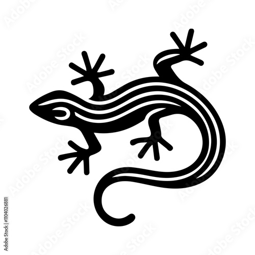 Simple Vector Icon of a Santa Marta Wood Lizard – Logo Design Illustration