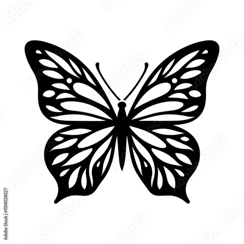 Simple Vector Icon of a Morpho Butterfly – Logo Design Illustration