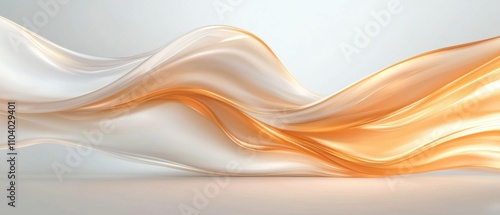 abstract digital art piece that appears to be made up of wavy lines in different shades of orange and white. The lines are arranged in a wave-like pattern, creating a sense of movement and depth.