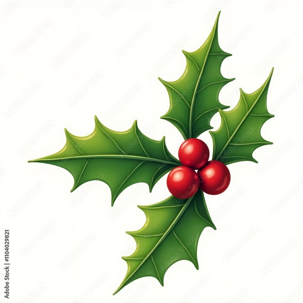holly with red berries vector holly with red berries vector