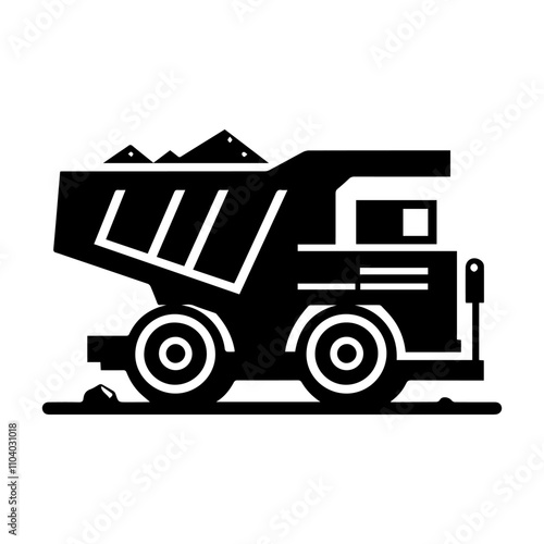 Simple Vector Icon of a Mining Carts – Logo Design Illustration