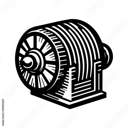 Simple Vector Icon of a Ball Mills – Logo Design Illustration