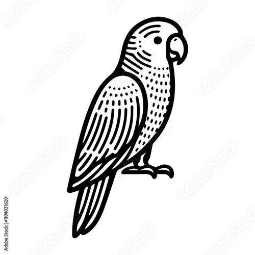 Simple Vector Icon of a eared Parrot – Logo Design Illustration