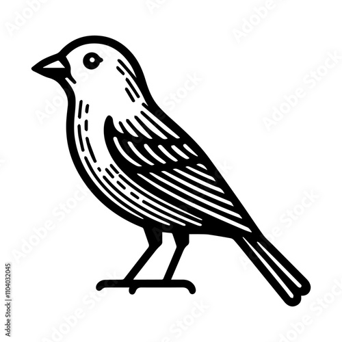 Simple Vector Icon of a tanager – Logo Design Illustration