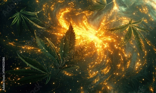 Cosmic Leaves in Glowing Galactic Swirls