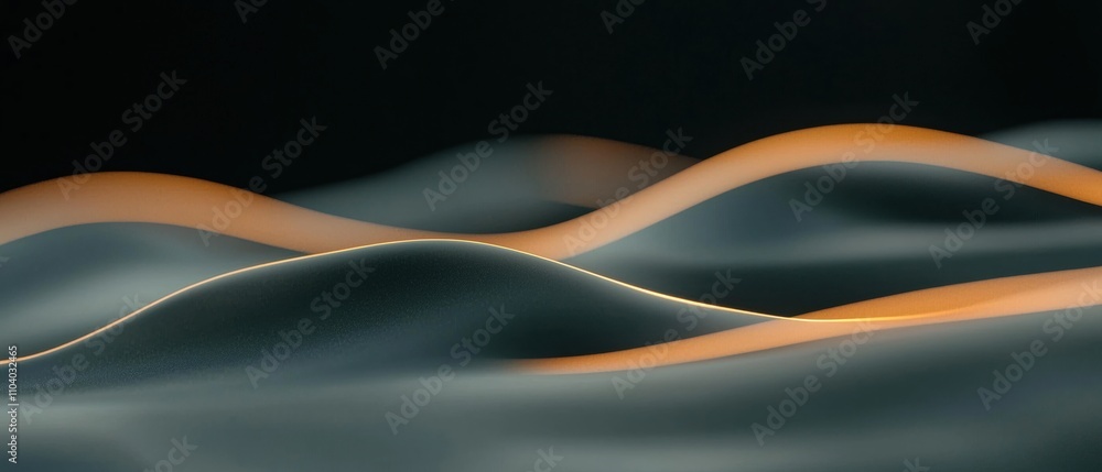 abstract digital art piece with a dark background. It features a wave-like shape in the center, with the top half of the wave being orange and the bottom half being blue. abstract digital art piece with a dark background. It features a wave-like shape in the center, with the top half of the wave being orange and the bottom half being blue.